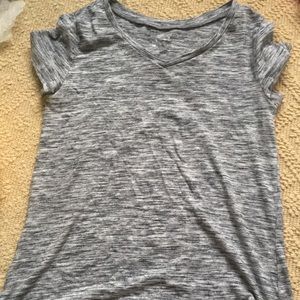 Gray justice V-neck tee